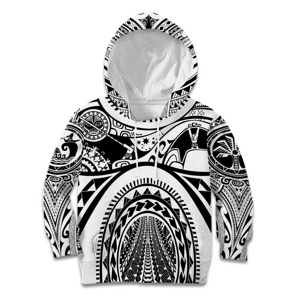 Polynesia Maui Tattoo Inspired Kid Hoodie White Version