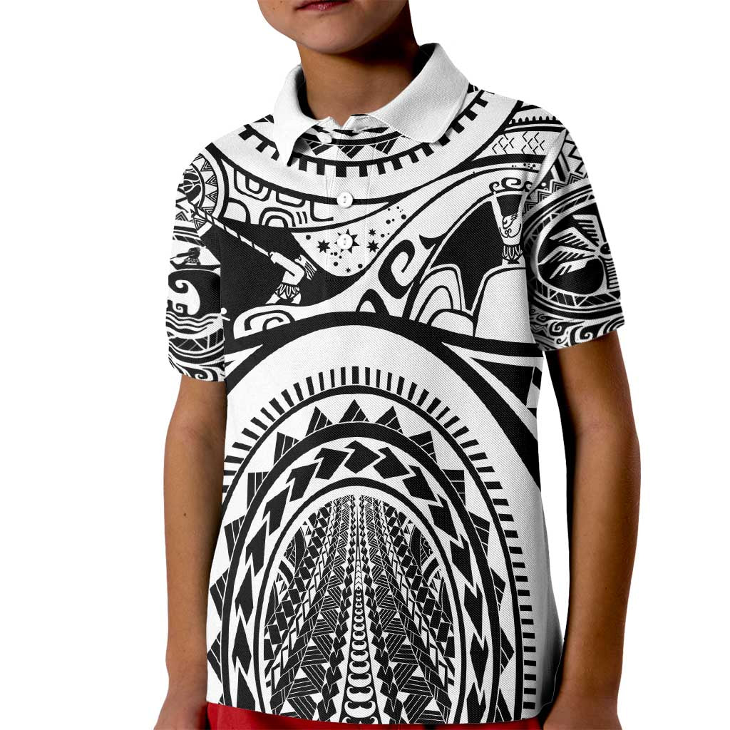 Polynesia Maui Tattoo Inspired Kid Polo Shirt White Version