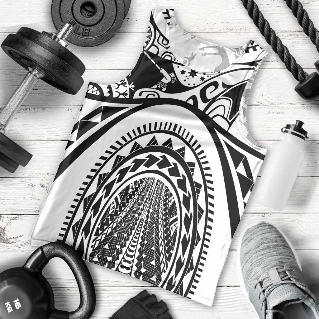 Polynesia Maui Tattoo Inspired Men Tank Top White Version