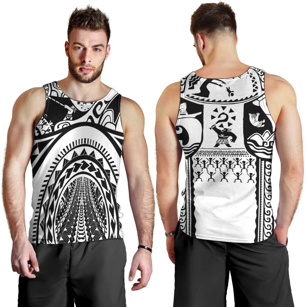 Polynesia Maui Tattoo Inspired Men Tank Top White Version