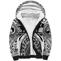 Polynesia Maui Tattoo Inspired Sherpa Hoodie White Version