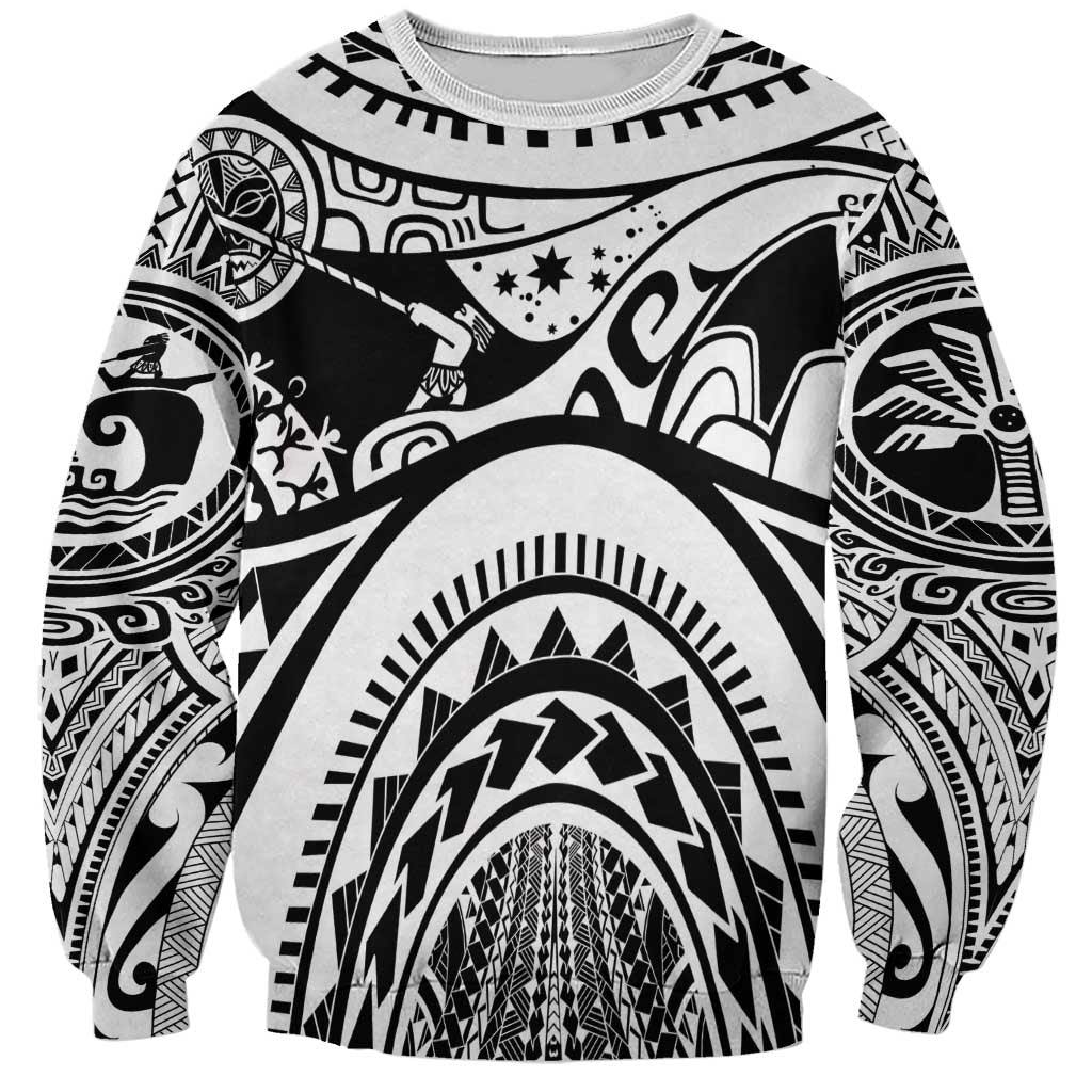 Polynesia Maui Tattoo Inspired Sweatshirt White Version