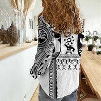 Polynesia Maui Tattoo Inspired Women Casual Shirt White Version