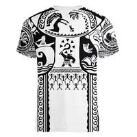 Polynesia Maui Tattoo Inspired Women V-Neck T-Shirt White Version
