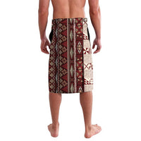 Red Vintage Tonga Ngatu Pattern With Plumeria Lavalava - Polynesian Pride