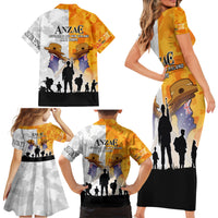 Australia And New Zealand ANZAC Day Family Matching Short Sleeve Bodycon Dress and Hawaiian Shirt Lest We Forget LT05 - Polynesian Pride
