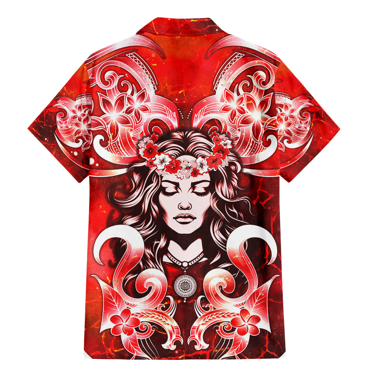 Hawaii Goddess Of Fire Madame Pele Family Matching Mermaid Dress and Hawaiian Shirt Polynesian Style LT05 - Polynesian Pride