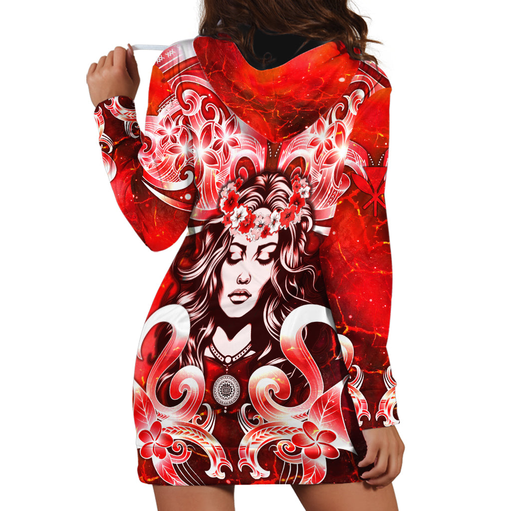Hawaii Goddess Of Fire Madame Pele Hoodie Dress Polynesian Style LT05 - Polynesian Pride