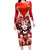 Hawaii Goddess Of Fire Madame Pele Long Sleeve Bodycon Dress Polynesian Style LT05 Long Dress Red - Polynesian Pride