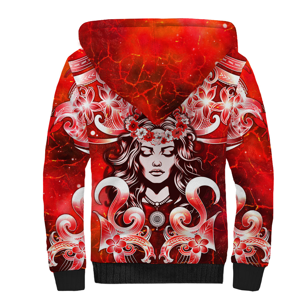 Hawaii Goddess Of Fire Madame Pele Sherpa Hoodie Polynesian Style LT05 - Polynesian Pride