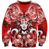 Hawaii Goddess Of Fire Madame Pele Sweatshirt Polynesian Style LT05 Unisex Red - Polynesian Pride