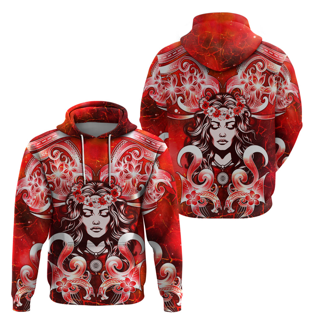 Hawaii Goddess Of Fire Madame Pele Zip Hoodie Polynesian Style LT05 - Polynesian Pride