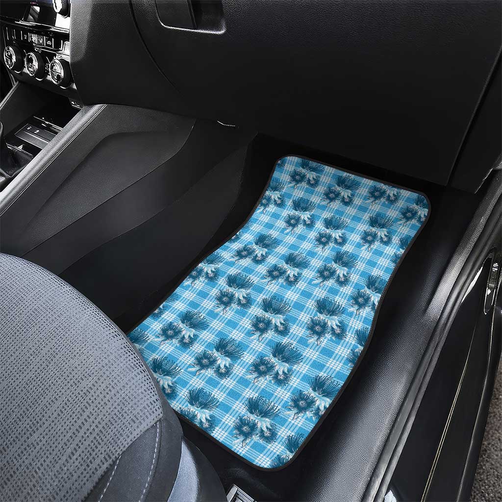 Blue Palaka Hawaii Car Mats Hawaiian Lehua Blossoms LT05 - Polynesian Pride