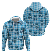 Blue Palaka Hawaii Hoodie Hawaiian Lehua Blossoms LT05 - Polynesian Pride