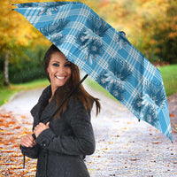 Blue Palaka Hawaii Umbrella Hawaiian Lehua Blossoms