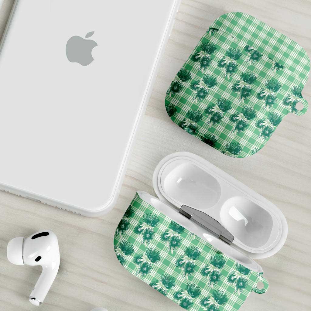 Green Palaka Hawaii AirPods Case Hawaiian Lehua Blossoms LT05 - Polynesian Pride