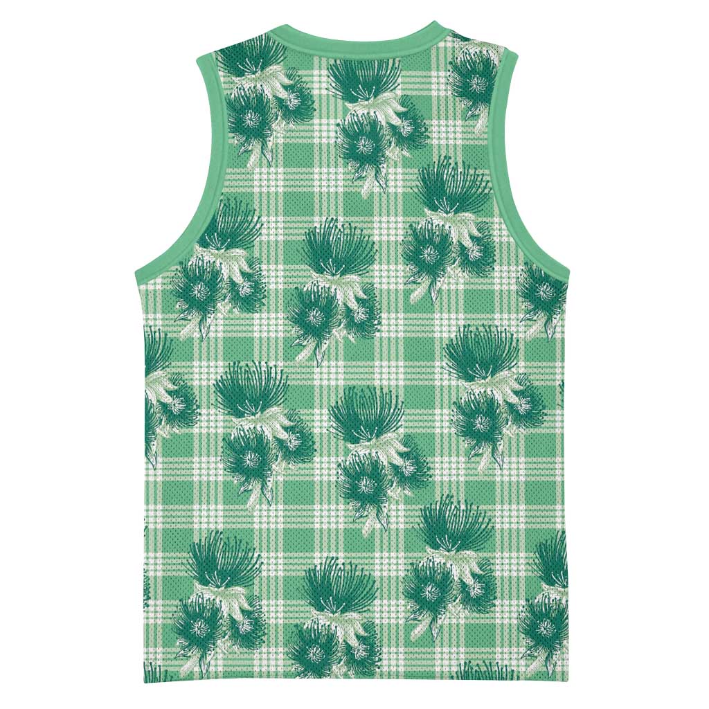 Green Palaka Hawaii Basketball Jersey Hawaiian Lehua Blossoms LT05 - Polynesian Pride