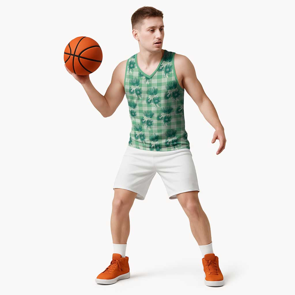 Green Palaka Hawaii Basketball Jersey Hawaiian Lehua Blossoms LT05 - Polynesian Pride