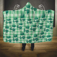 Green Palaka Hawaii Hooded Blanket Hawaiian Lehua Blossoms LT05 - Polynesian Pride