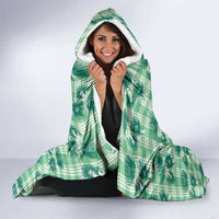 Green Palaka Hawaii Hooded Blanket Hawaiian Lehua Blossoms LT05 - Polynesian Pride