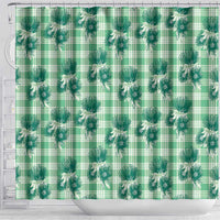Green Palaka Hawaii Shower Curtain Hawaiian Lehua Blossoms LT05 - Polynesian Pride