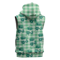 Green Palaka Hawaii Sleeveless Zip Hoodie Hawaiian Lehua Blossoms LT05 - Polynesian Pride