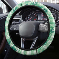 Green Palaka Hawaii Steering Wheel Cover Hawaiian Lehua Blossoms