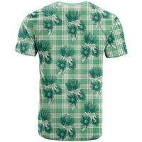 Green Palaka Hawaii T Shirt Hawaiian Lehua Blossoms
