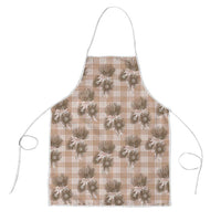 Brown Palaka Hawaii Apron Hawaiian Lehua Blossoms