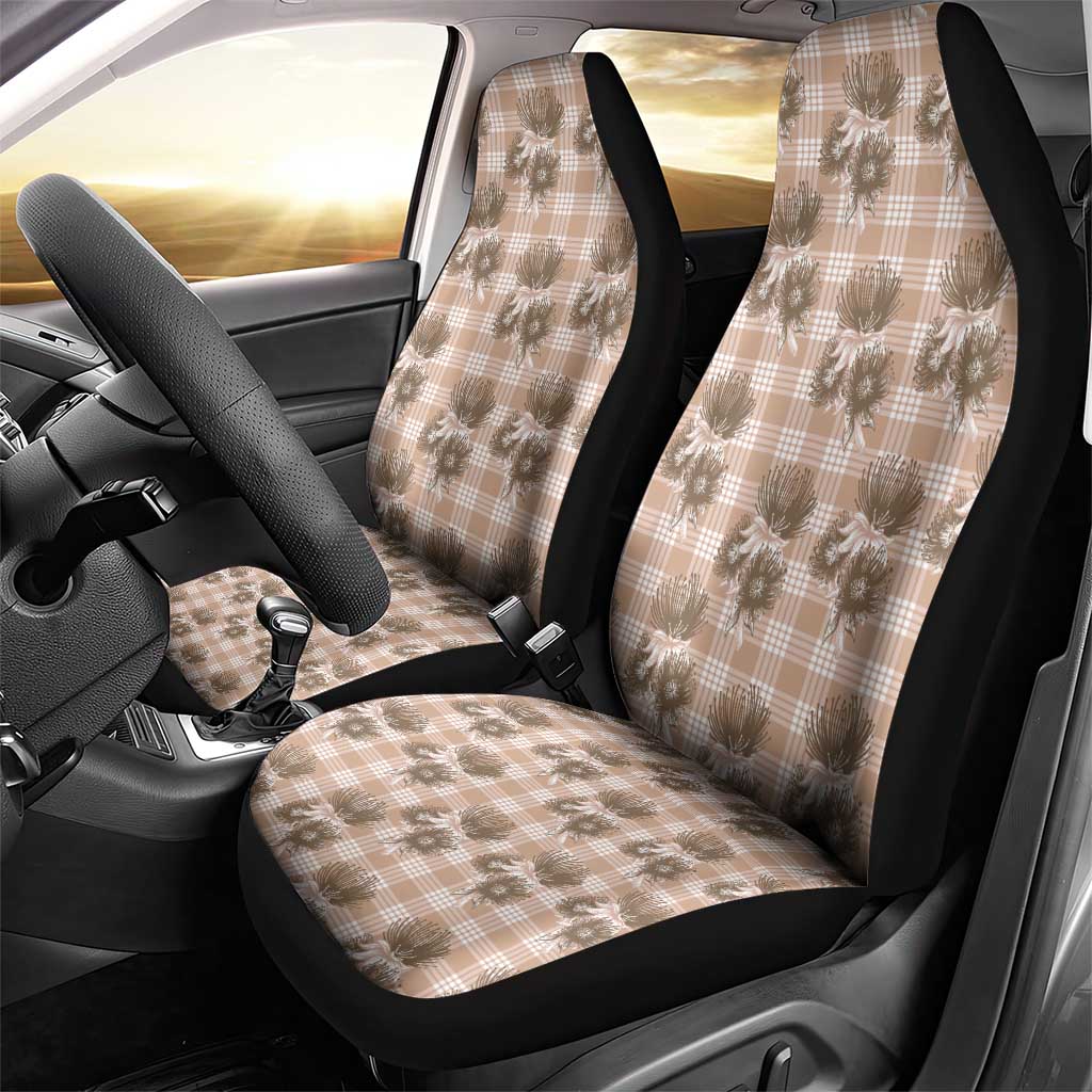 Brown Palaka Hawaii Car Seat Cover Hawaiian Lehua Blossoms