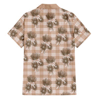 Brown Palaka Hawaii Family Matching Off Shoulder Maxi Dress and Hawaiian Shirt Hawaiian Lehua Blossoms LT05 - Polynesian Pride