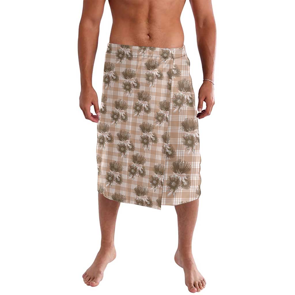 Brown Palaka Hawaii Lavalava Hawaiian Lehua Blossoms LT05 Brown - Polynesian Pride