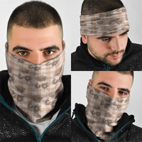 Brown Palaka Hawaii Neck Gaiter Hawaiian Lehua Blossoms