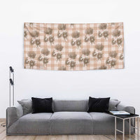 Brown Palaka Hawaii Tapestry Hawaiian Lehua Blossoms