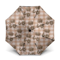 Brown Palaka Hawaii Umbrella Hawaiian Lehua Blossoms