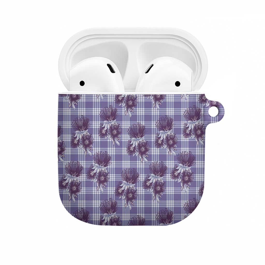 Purple Palaka Hawaii AirPods Case Hawaiian Lehua Blossoms LT05 Purple - Polynesian Pride