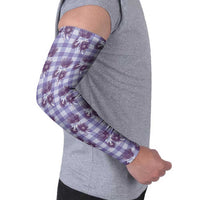 Purple Palaka Hawaii Arm Sleeves Hawaiian Lehua Blossoms LT05 - Polynesian Pride