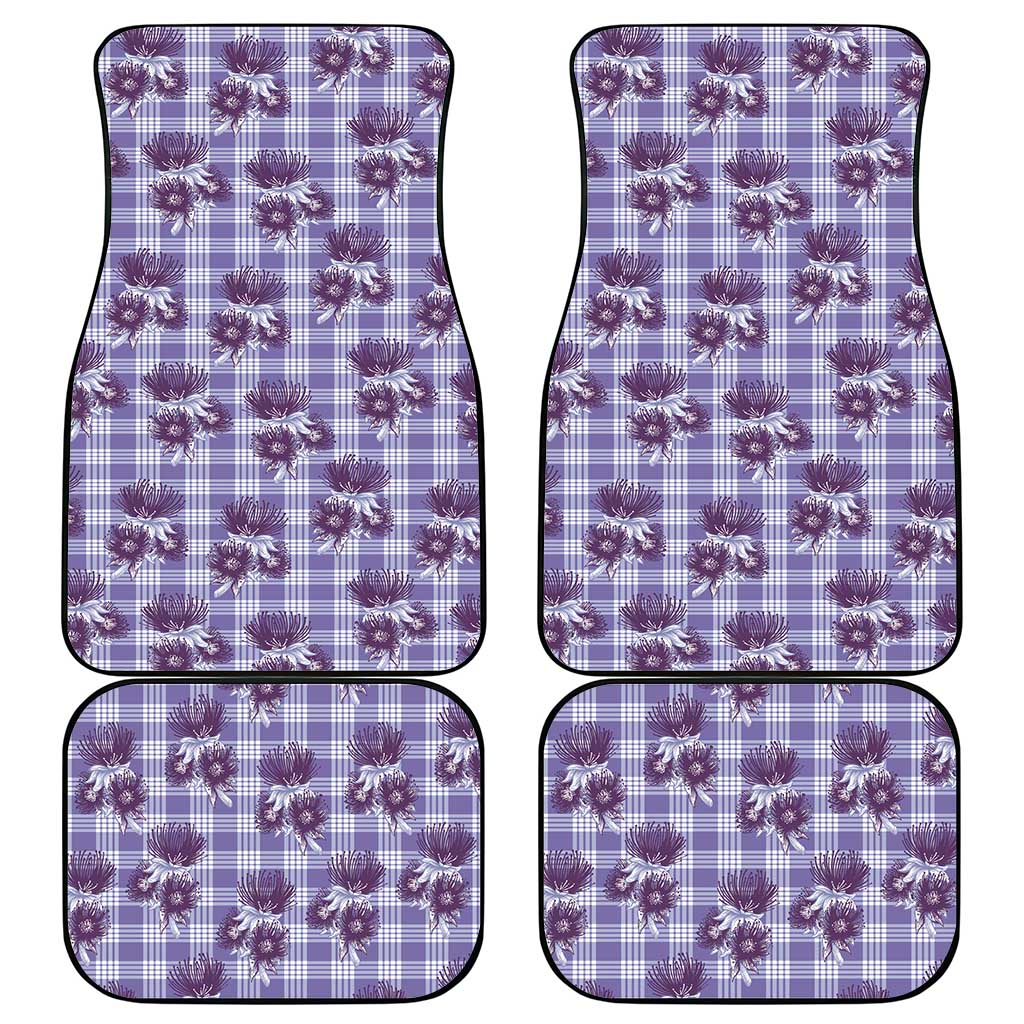 Purple Palaka Hawaii Car Mats Hawaiian Lehua Blossoms