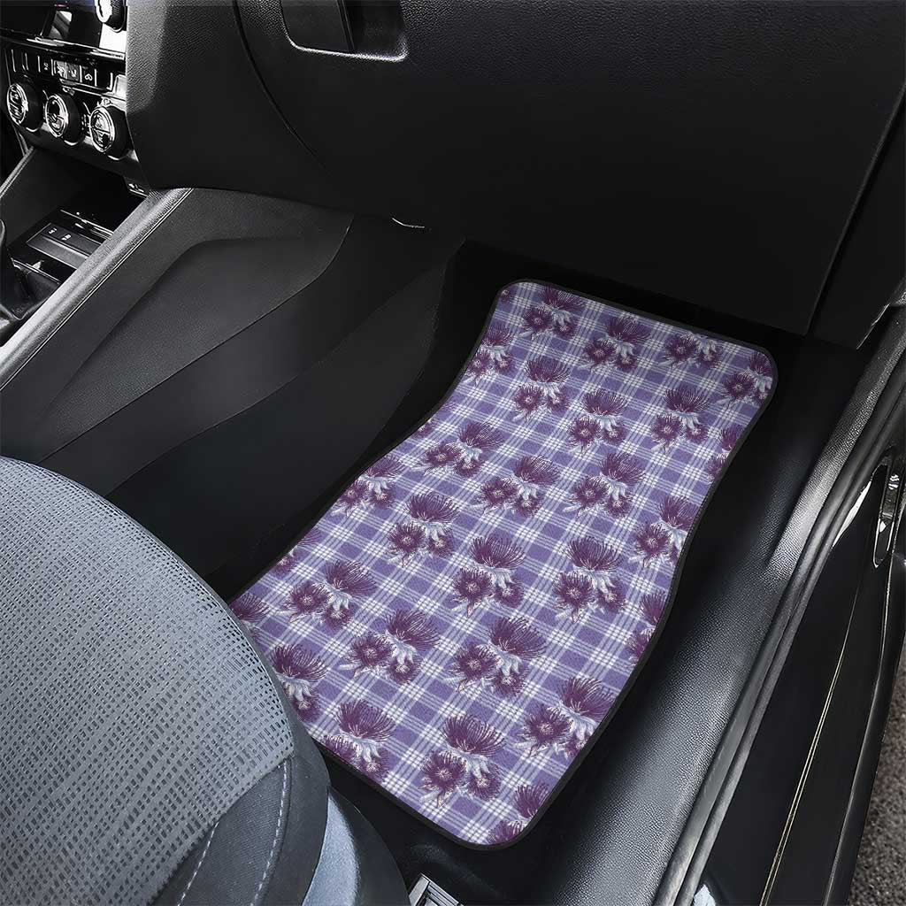Purple Palaka Hawaii Car Mats Hawaiian Lehua Blossoms