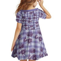 Purple Palaka Hawaii Family Matching Off Shoulder Short Dress and Hawaiian Shirt Hawaiian Lehua Blossoms LT05 - Polynesian Pride