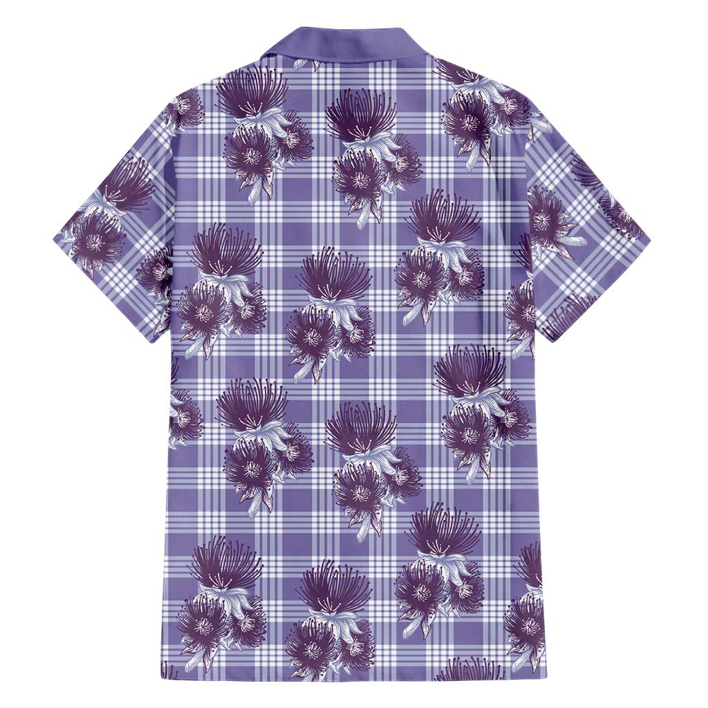 Purple Palaka Hawaii Family Matching Puletasi and Hawaiian Shirt Hawaiian Lehua Blossoms LT05 - Polynesian Pride
