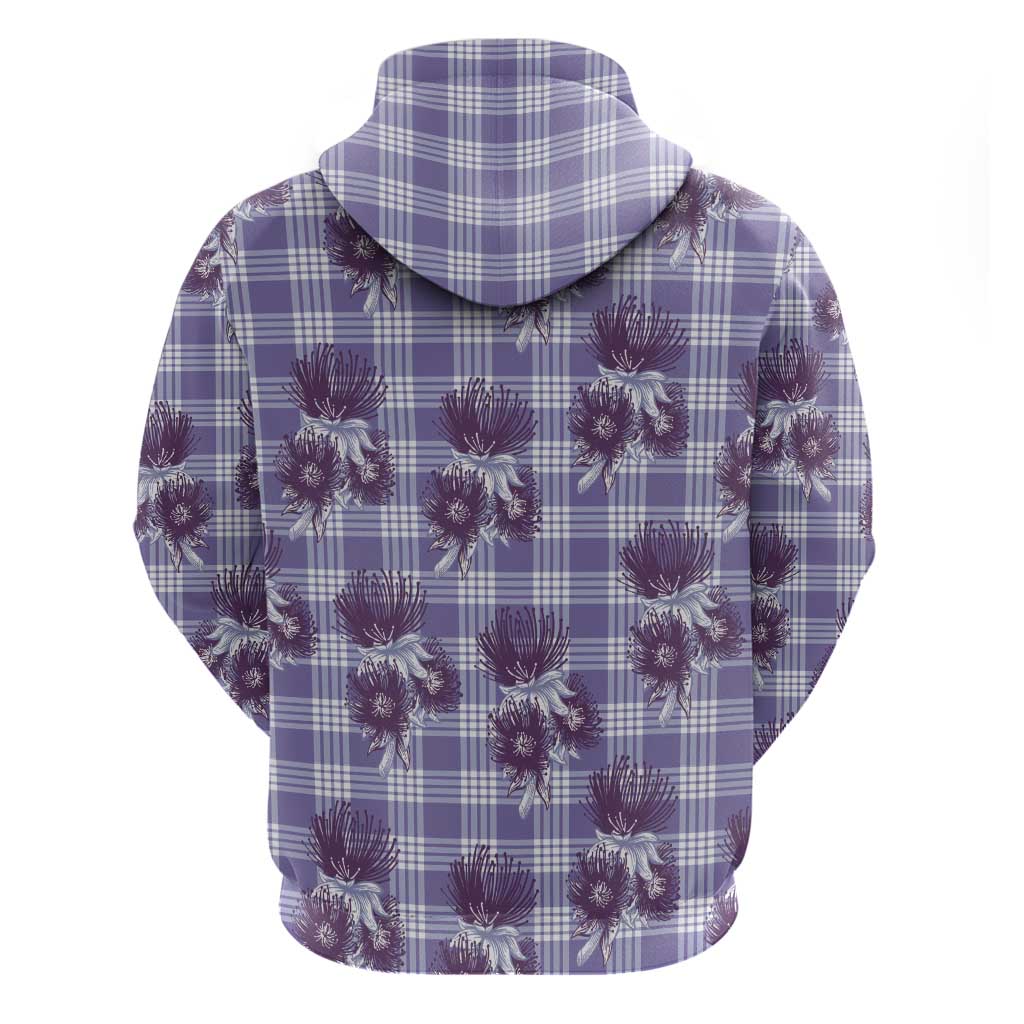 Purple Palaka Hawaii Hoodie Hawaiian Lehua Blossoms LT05 - Polynesian Pride