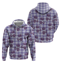 Purple Palaka Hawaii Hoodie Hawaiian Lehua Blossoms LT05 - Polynesian Pride