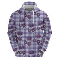 Purple Palaka Hawaii Hoodie Hawaiian Lehua Blossoms LT05 - Polynesian Pride