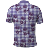 Purple Palaka Hawaii Polo Shirt Hawaiian Lehua Blossoms