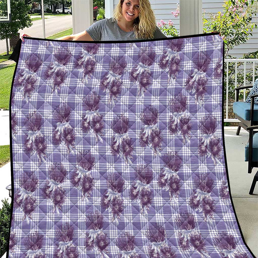 Purple Palaka Hawaii Quilt Hawaiian Lehua Blossoms LT05 Purple - Polynesian Pride