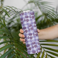 Purple Palaka Hawaii Skinny Tumbler Hawaiian Lehua Blossoms