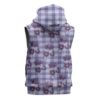 Purple Palaka Hawaii Sleeveless Hoodie Hawaiian Lehua Blossoms LT05 - Polynesian Pride