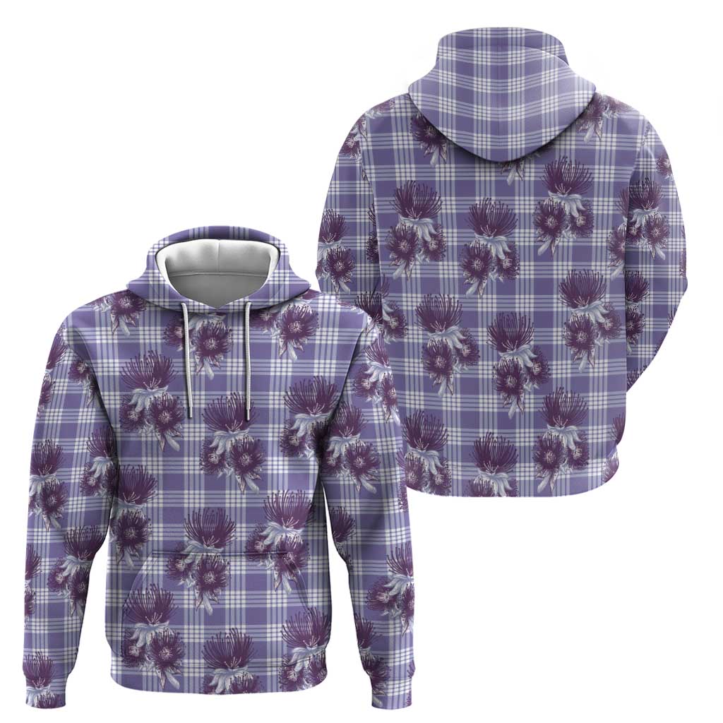 Purple Palaka Hawaii Zip Hoodie Hawaiian Lehua Blossoms LT05 - Polynesian Pride