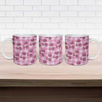 Pink Palaka Hawaii Ceramic Mug Hawaiian Lehua Blossoms